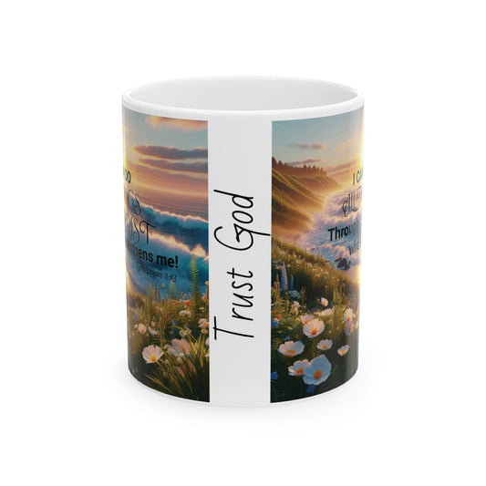 Ceramic Mug - 'Philippians 4:13' - Nature Scene (11oz & 15oz)