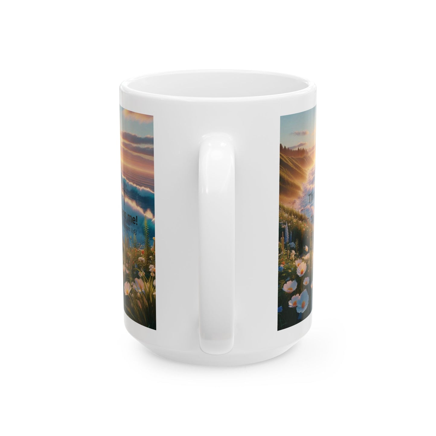 Ceramic Mug - 'Philippians 4:13' - Nature Scene (11oz & 15oz)